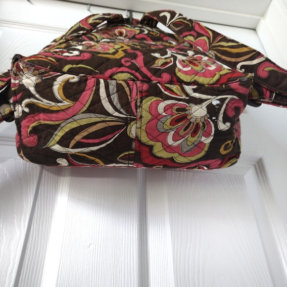 Vera Bradley Backpack Pucinni Floral Paisley Pattern Brown, Pink, and Green - Picture 3 of 12